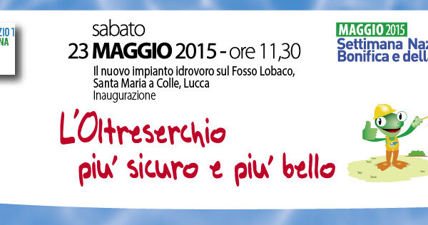 Banner inaugurazione impianto idrovoro Lobaco|Volantino inaugurazione impianto idrovoro