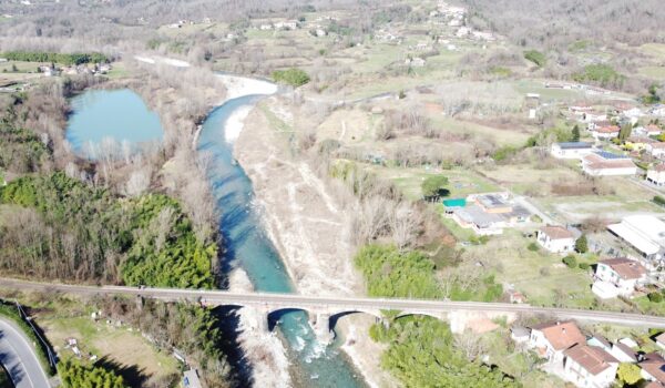 La zona dell'intervento lungo il torrente Aulella