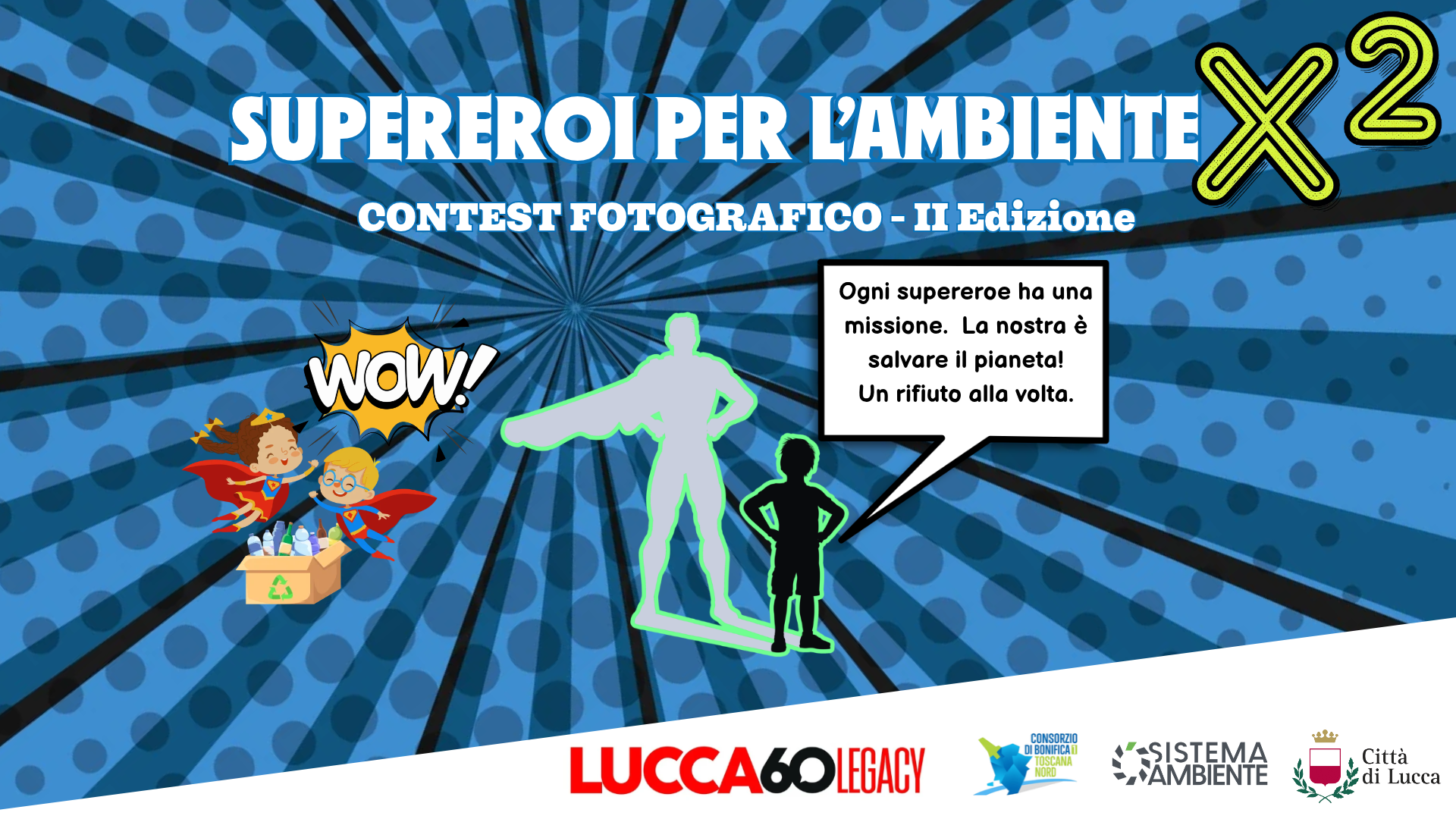 Supereroi per l'ambiente la locandina dell'iniziativa